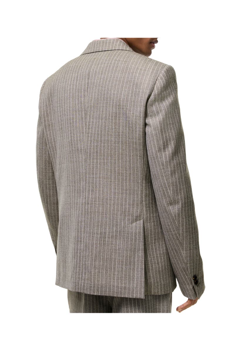 Burberry Pinstriped Wool Sloane Tailored Jacket, Alternate, color, Soil Brown/Cotton White