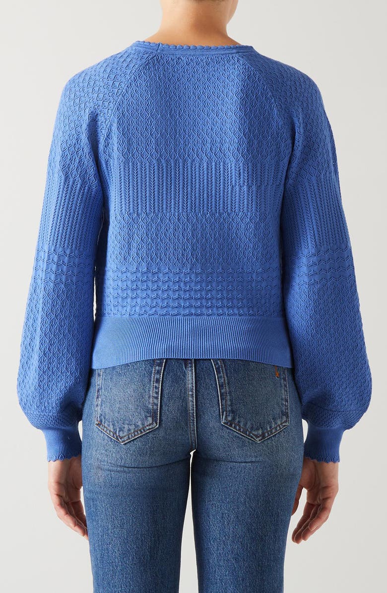 LK Bennett Penelope Bell Sleeve Cardigan, Alternate, color, Blue