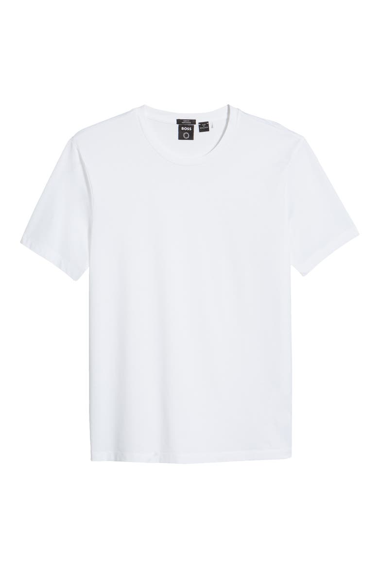 Tessler Slim Fit White Cotton T-Shirt, Alternate, color, WHITE