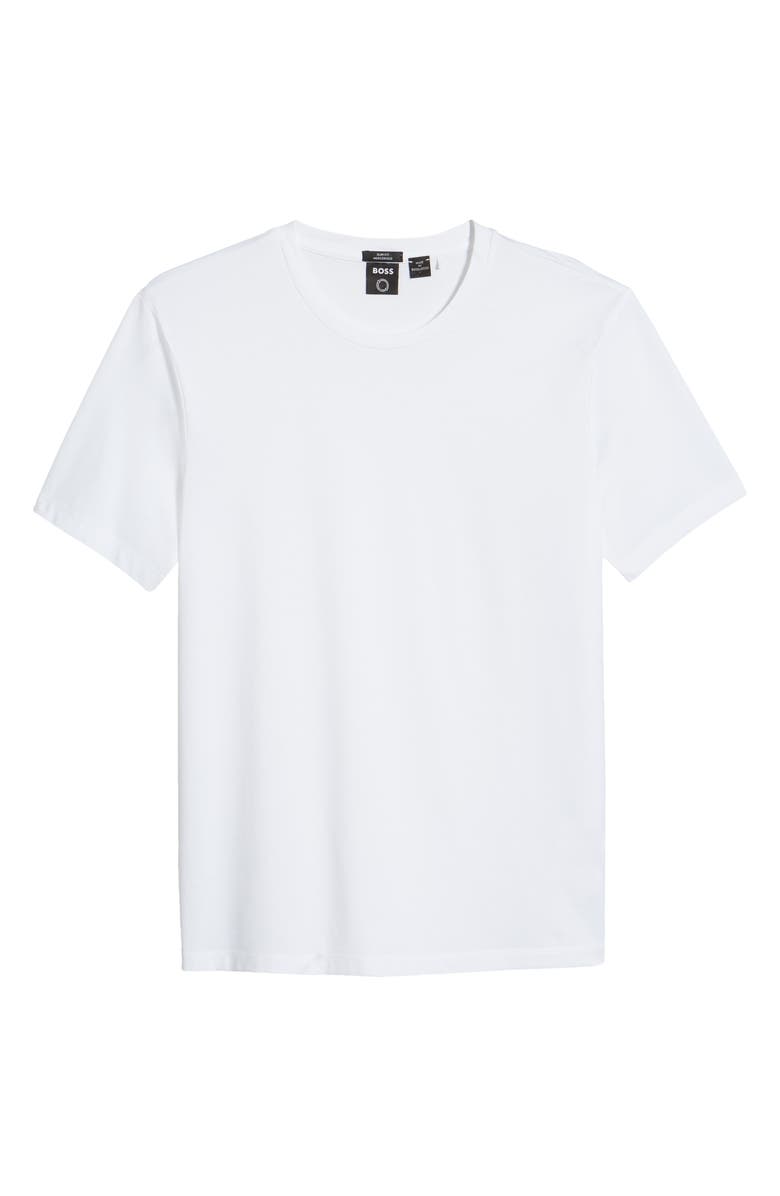BOSS Tessler Slim Fit White Cotton T-Shirt, Alternate, color,
