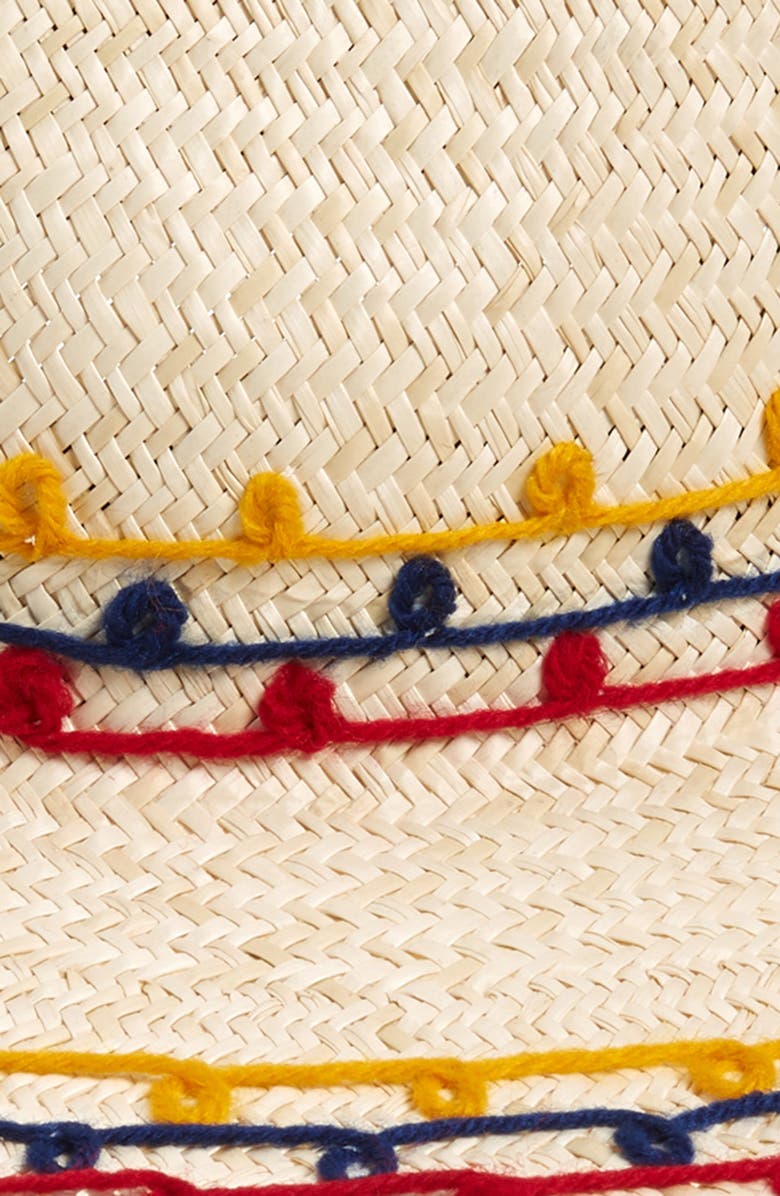 Brixton Joanna Embroidered Straw Hat, Alternate, color, 