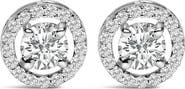 Haus of Brilliance Men's 14K White Gold 1 3/4 Cttw Lab Grown Diamond Halo Cufflink