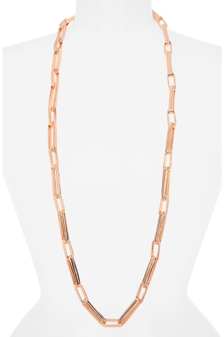 Long Geometric Frame Necklace, Alternate, color, ROSE GOLD