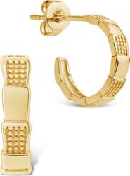 Sterling Forever Winifred Textured Hoop Earrings