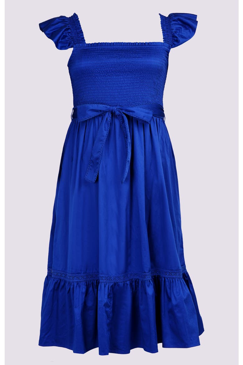 Ivanna A-Line Smocked Midi Dress, Alternate, color, Blue