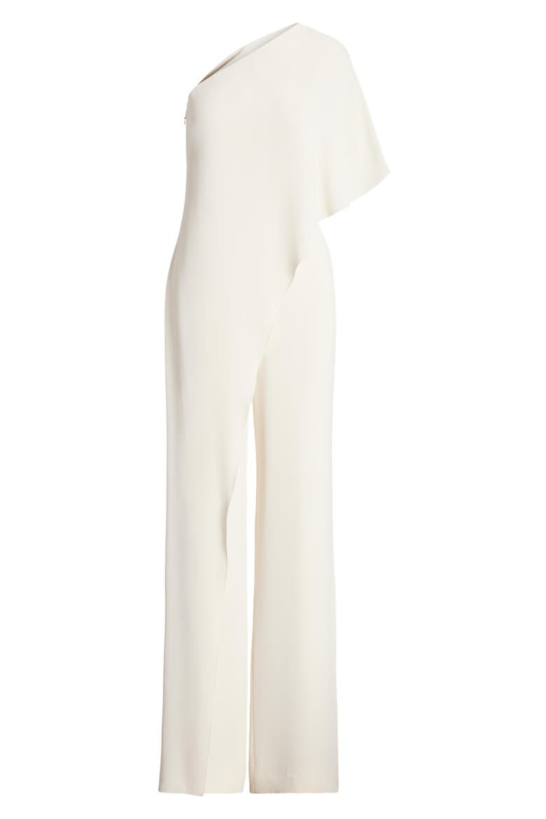 April One-Shoulder Georgette Jumpsuit, Alternate, color, MASCARPONE CREAM