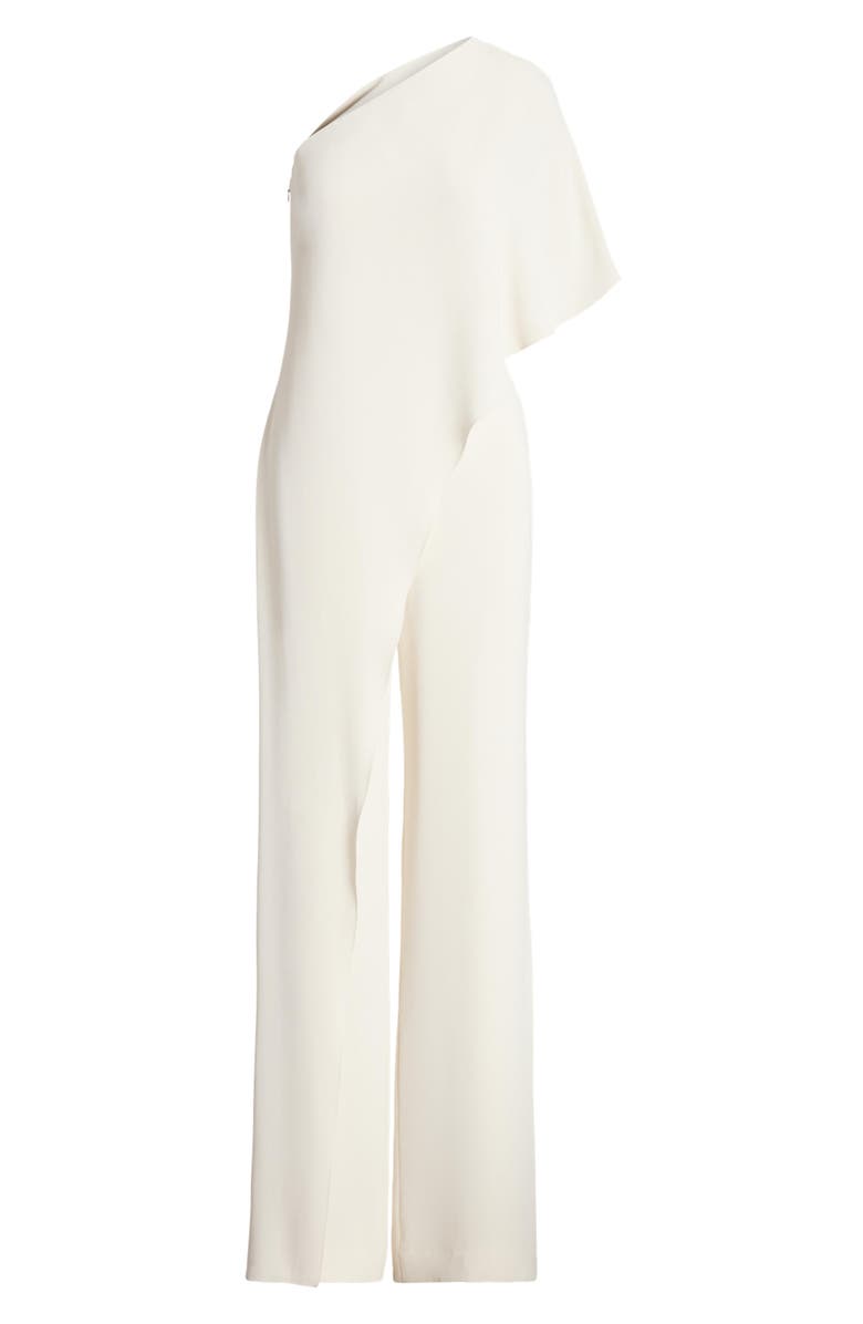 Lauren Ralph Lauren April One-Shoulder Georgette Jumpsuit, Alternate, color, Mascarpone Cream