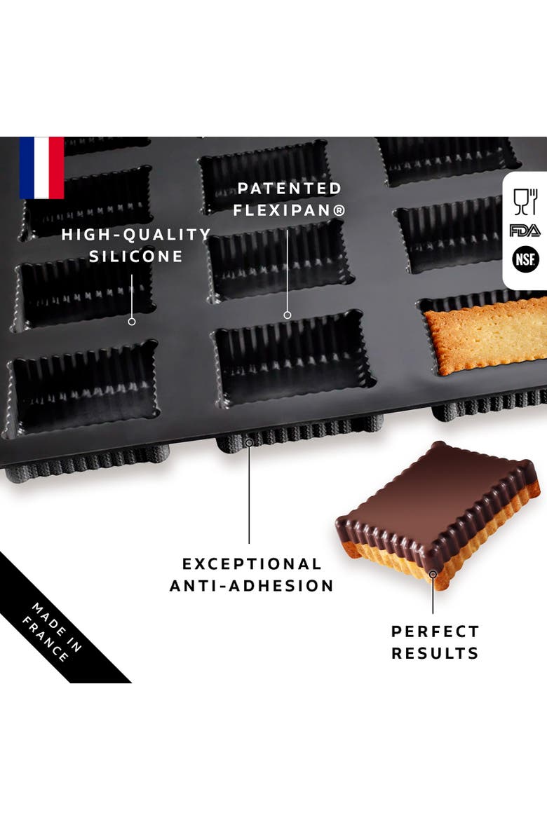 Flexipan 12 French School Butter Cookies Premium Silicone Baking Pan, Alternate, color, Black