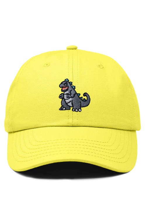Dalix Giant Lizard Embroidered Dad Hat In Yellow