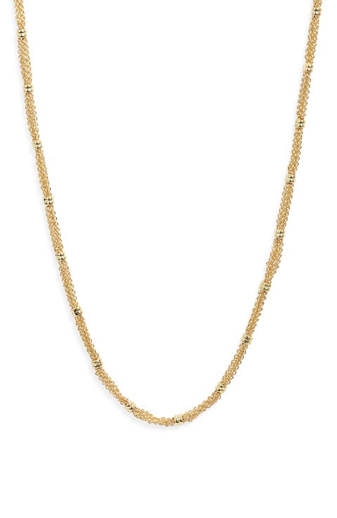 Gathered Chain Wrap Necklace