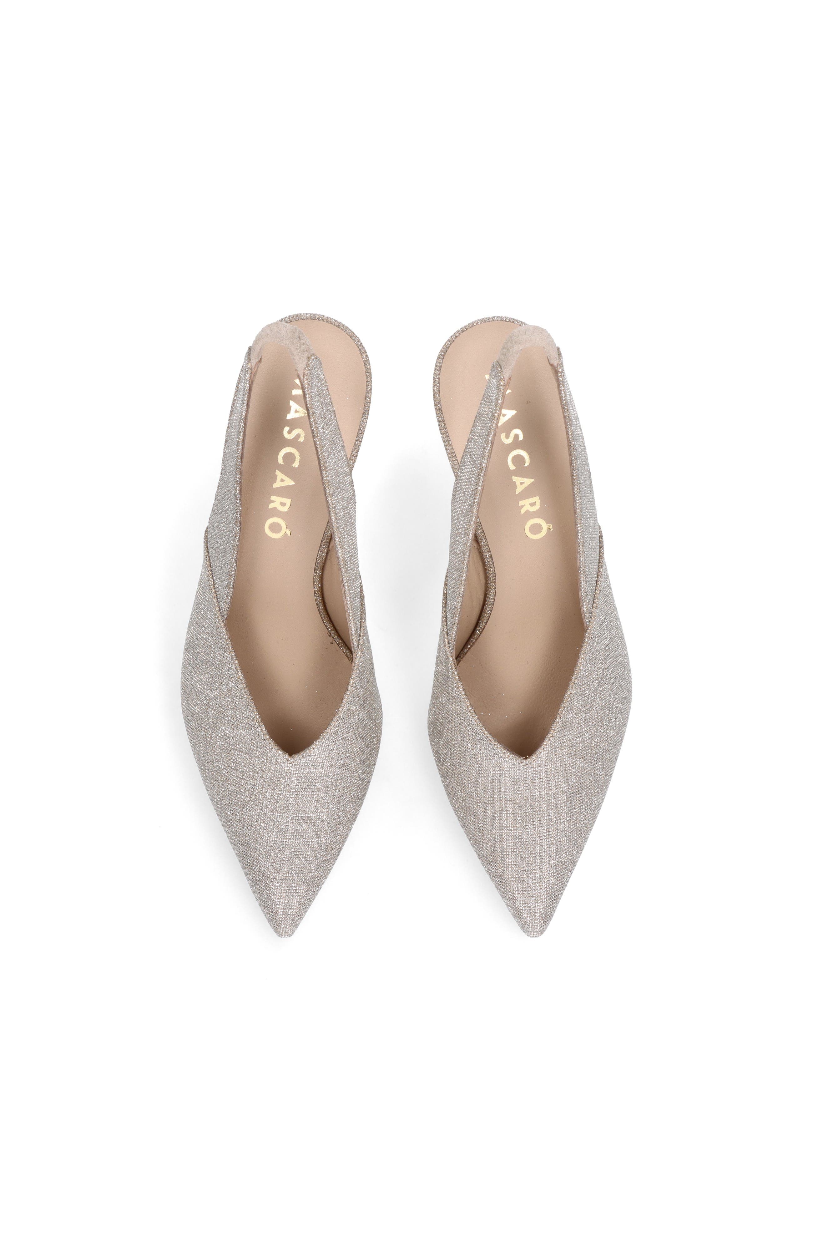 MASCARO Block Heel Glitzy Slingback, Main, color, Metallic Gold