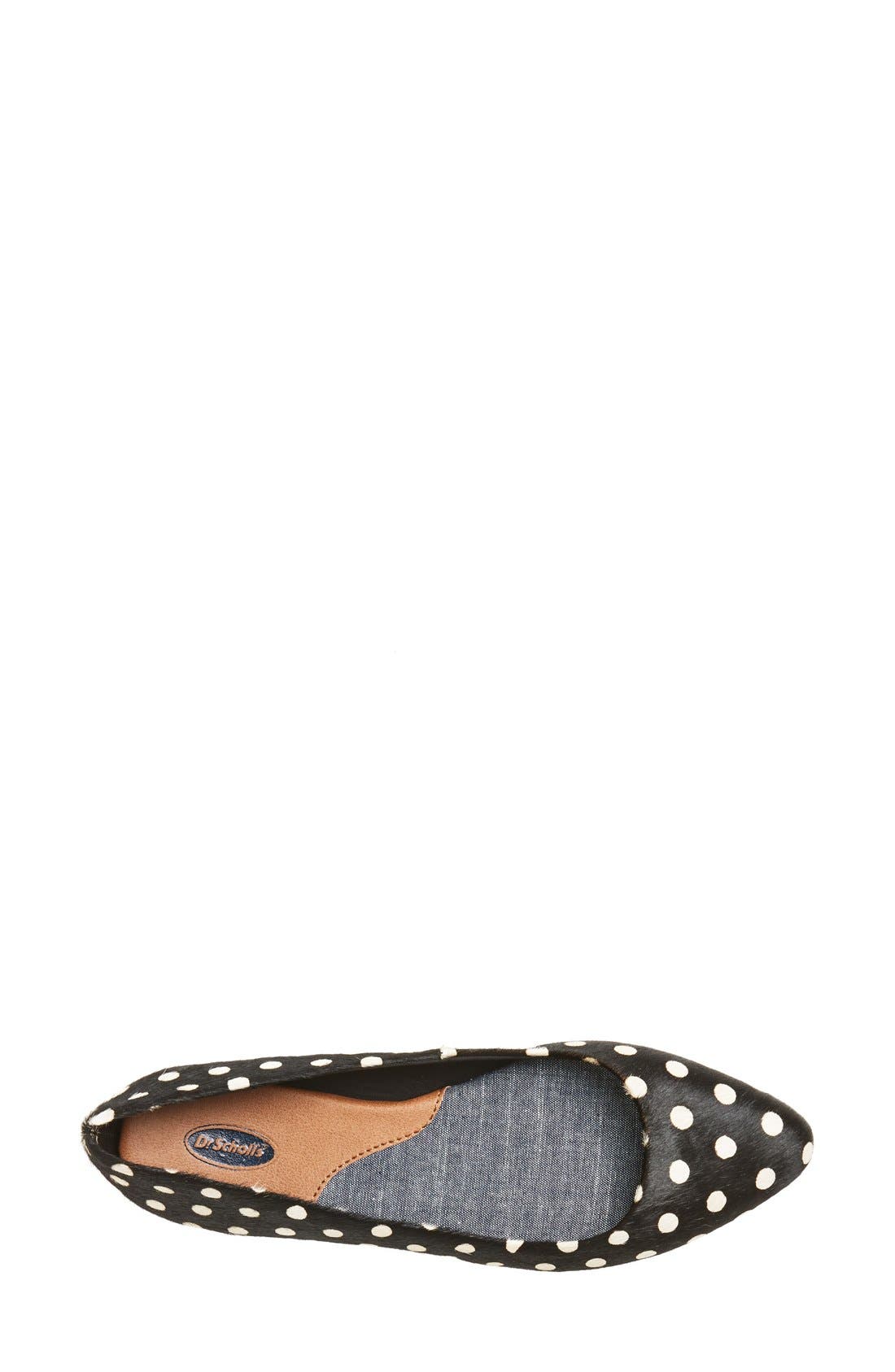 'Really' Calf Hair Flat, Alternate, color, BLACK/ WHITE DOT