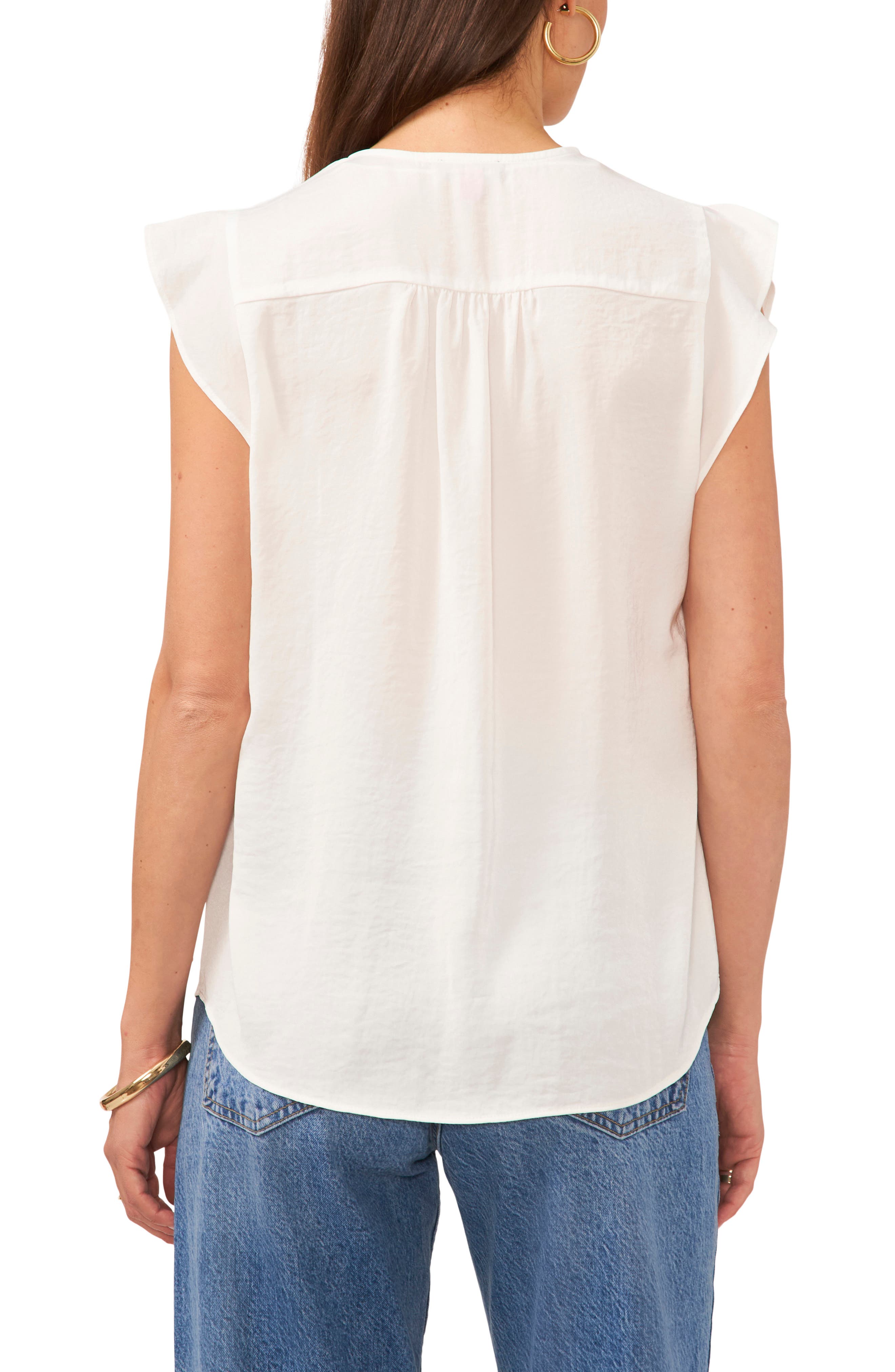 Ruffle Sleeve Satin Top - image 2