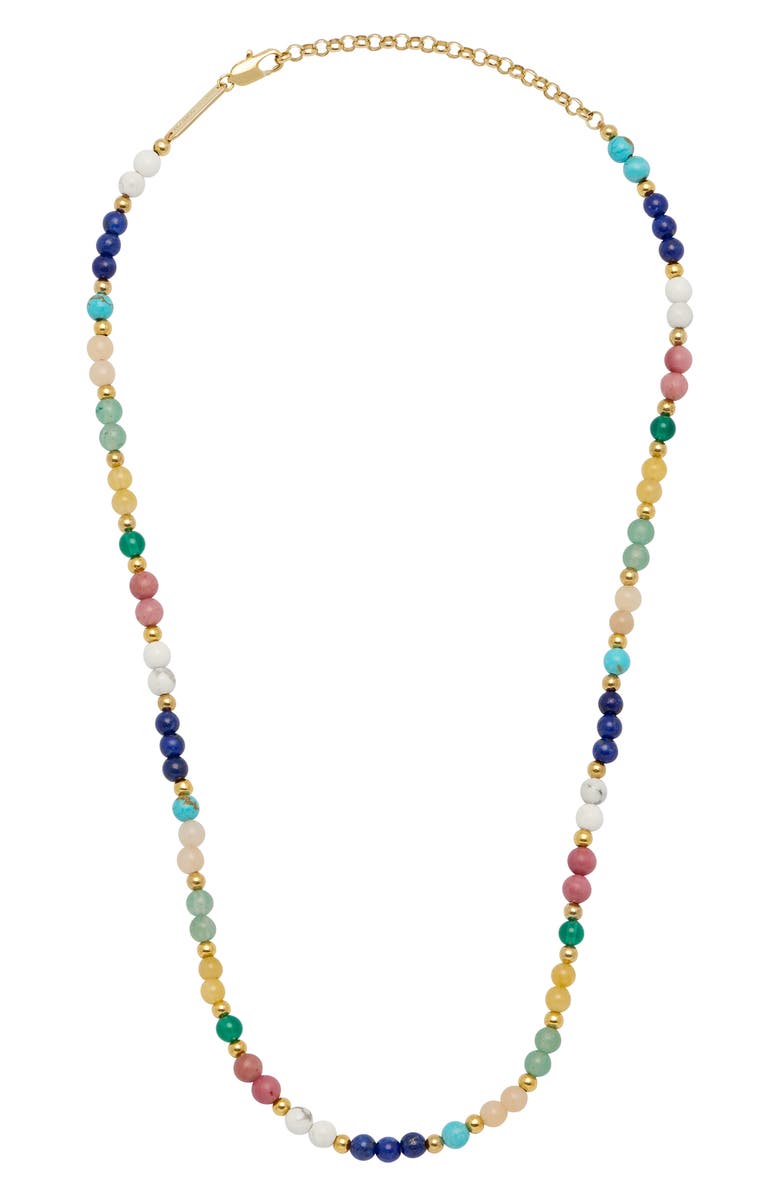 Estella Bartlett Multistone Beaded Necklace, Main, color, Multi