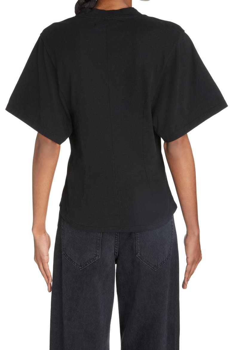 Zazie Bustier Cotton T-Shirt, Alternate, color, BLACK