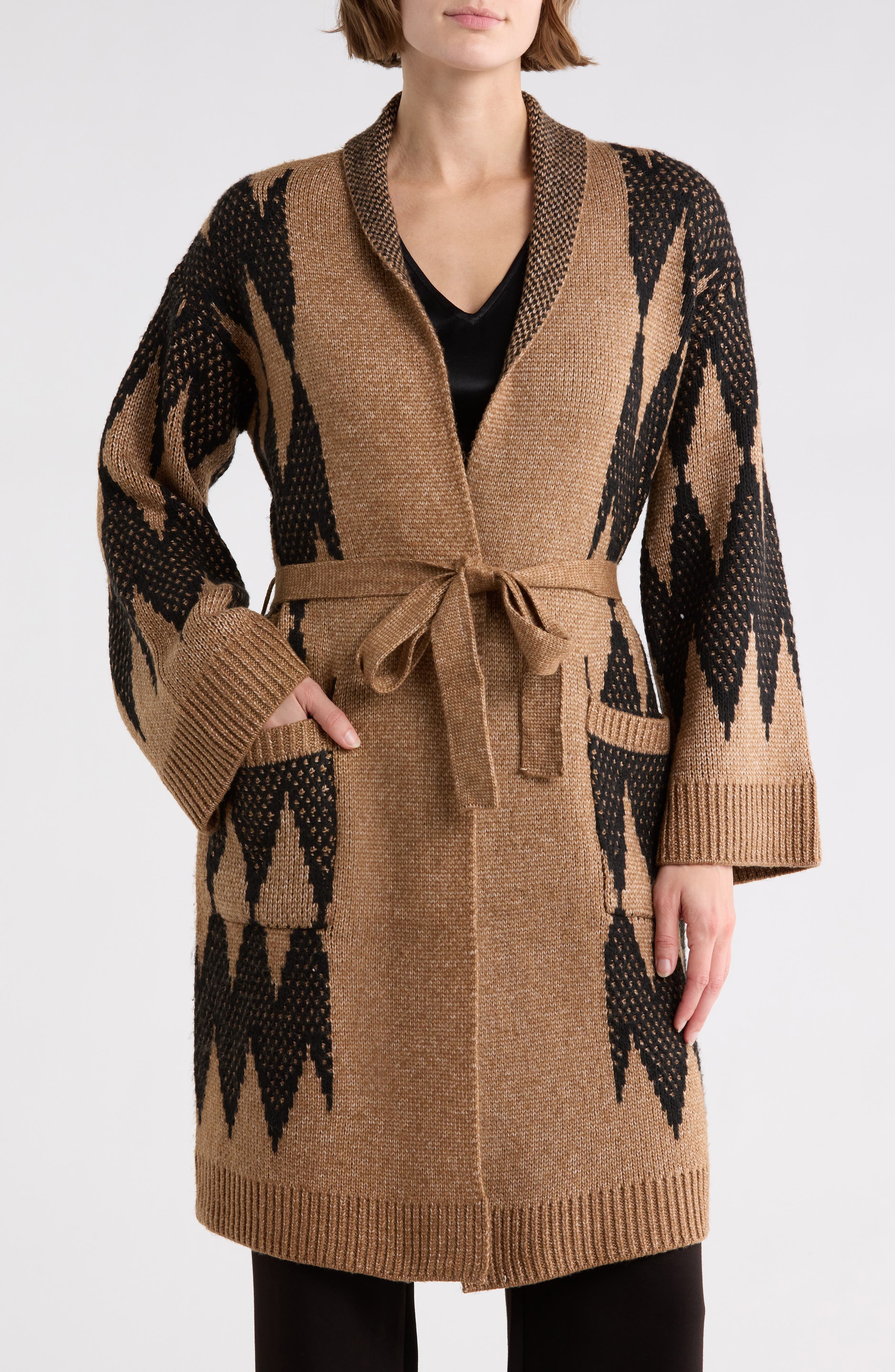 T Tahari Long Sleeve Pattern Sweater