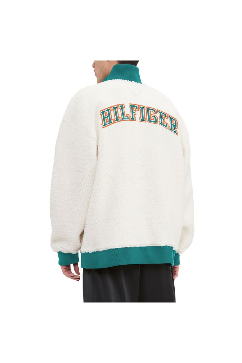 Men's Tommy Hilfiger  Cream Miami Dolphins Jordan Sherpa Quarter-Zip Sweatshirt, Alternate, color, Cream