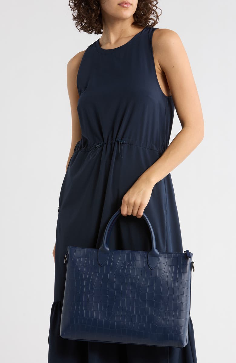 Longchamp Croc Embossed Briefcase, Alternate, color,
