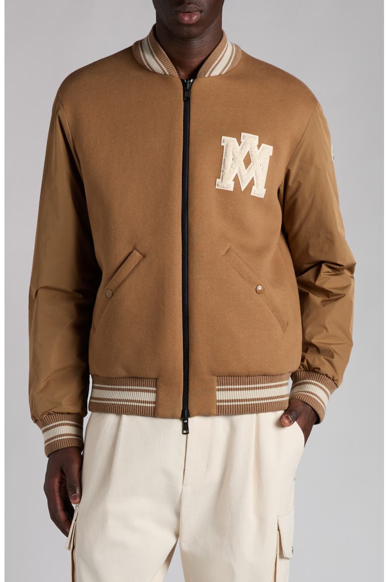 Vennes Reversible Down Bomber Jacket, Main, color, FRIAR BROWN