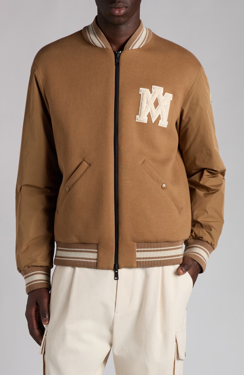 Moncler Vennes Reversible Down Bomber Jacket, Main, color, Friar Brown