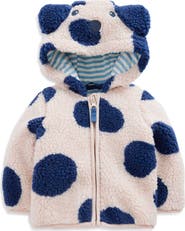 Mini Boden Kids' Polka Dot High Pile Fleece Jacket