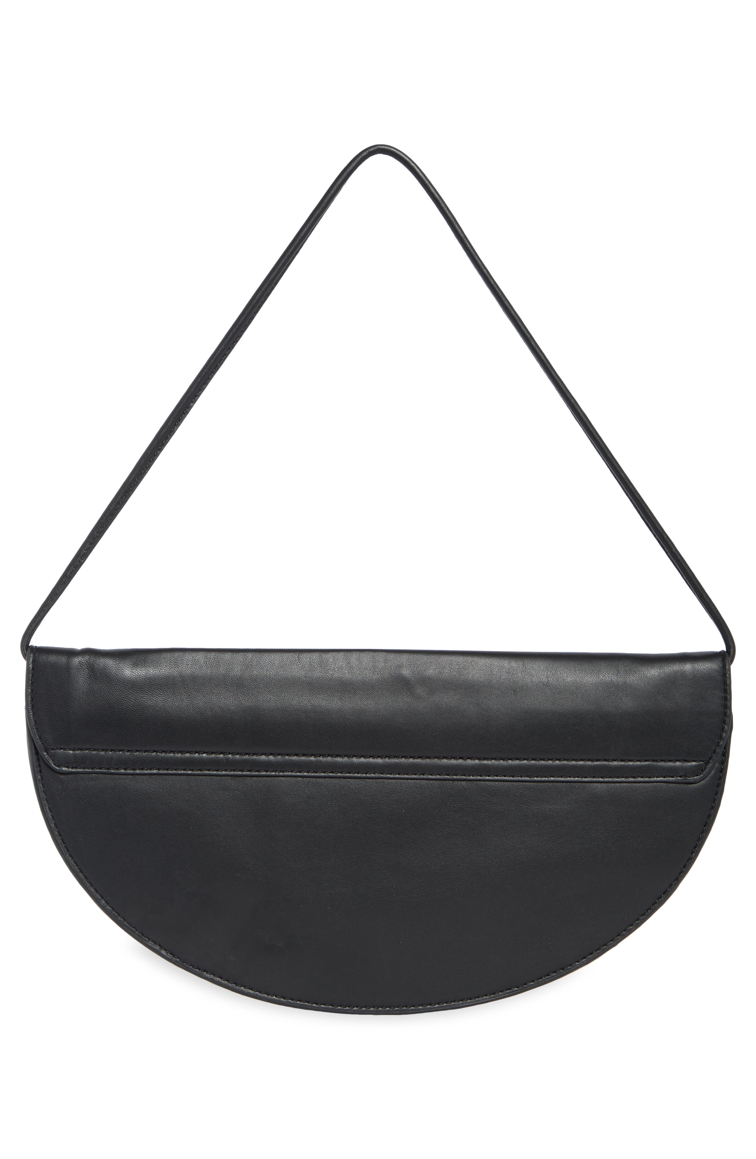 Vince Arca Leather Clutch, Alternate, color, Black
