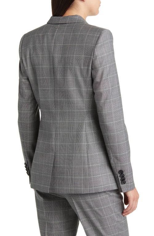 Hugo Boss Boss Juicylara Check One-button Virgin Wool Blazer