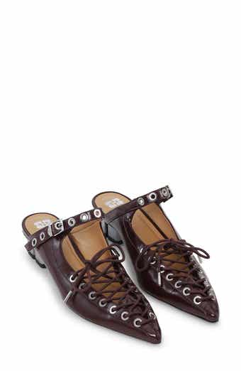 Ganni Eyelets Lace-Up Mule