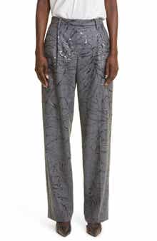Brunello Cucinelli Sequin Detail Virgin Wool Pants