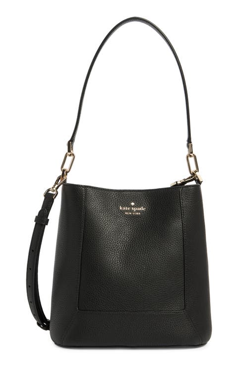 lena pebbled leather bucket bag