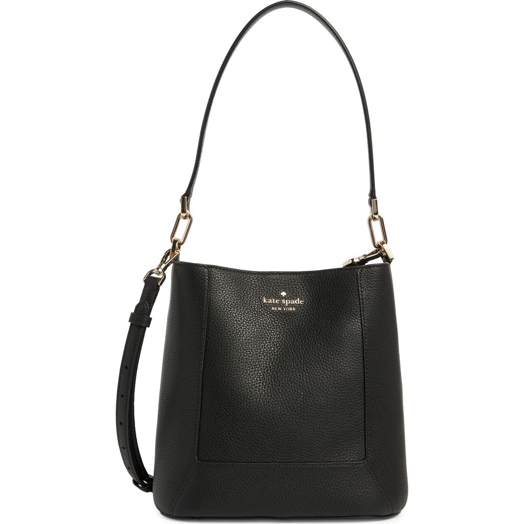 Kate Spade New York Lena Pebbled Leather Bucket Bag In Black