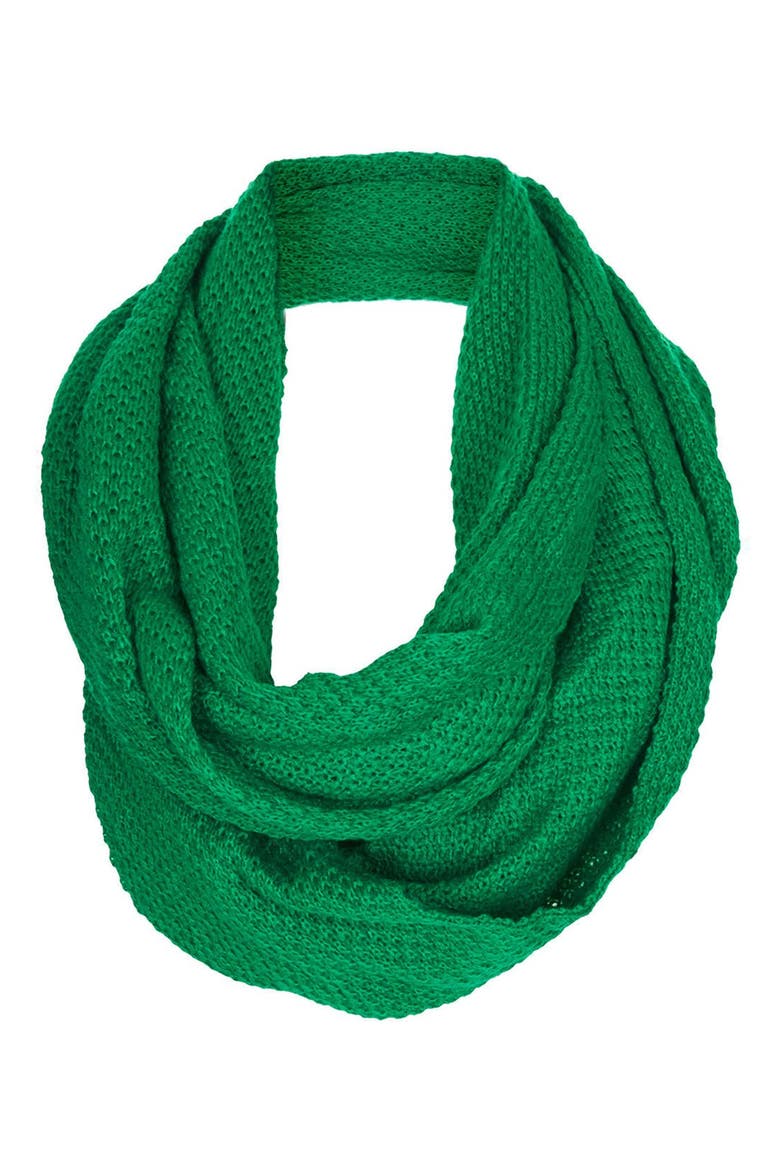 Basket Stitch Infinity Scarf, Main, color, JADE