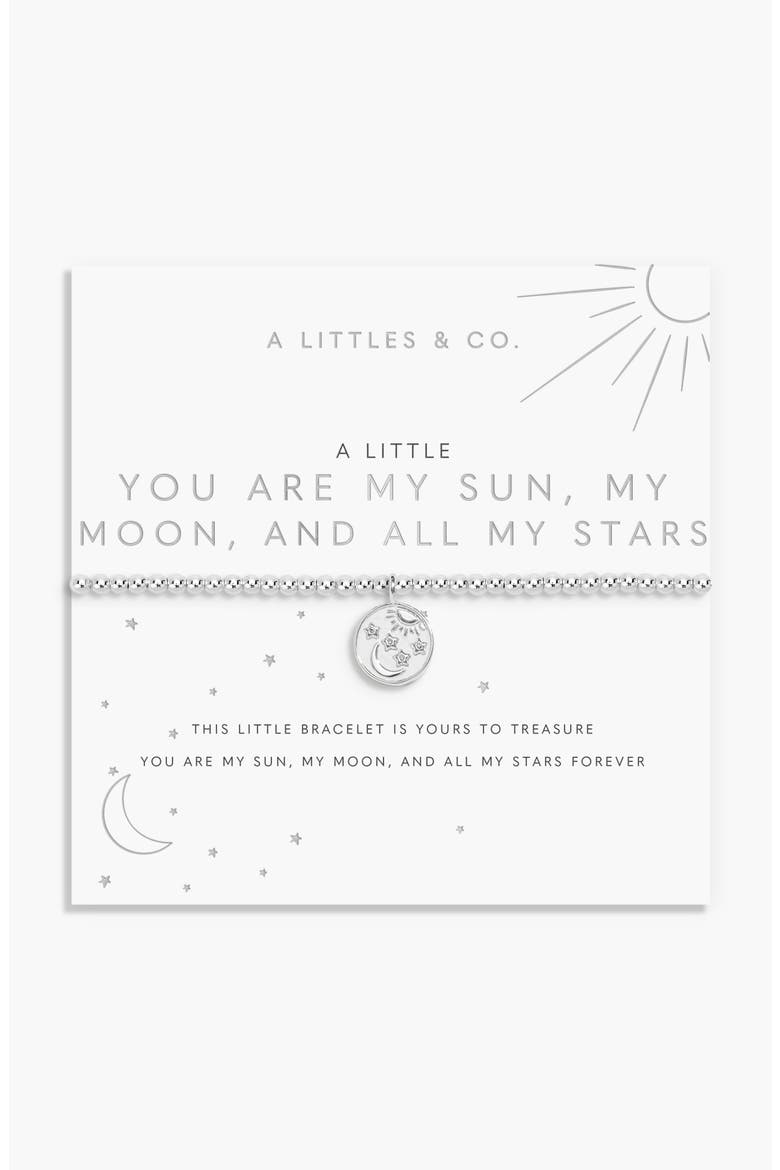 A Little 'You Are My Sun, My Moon, And All My Stars' Bracelet In Silver Plating, Main, color, Metallic Silver