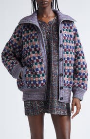 Missoni Check Jacquard Knit Bomber Jacket