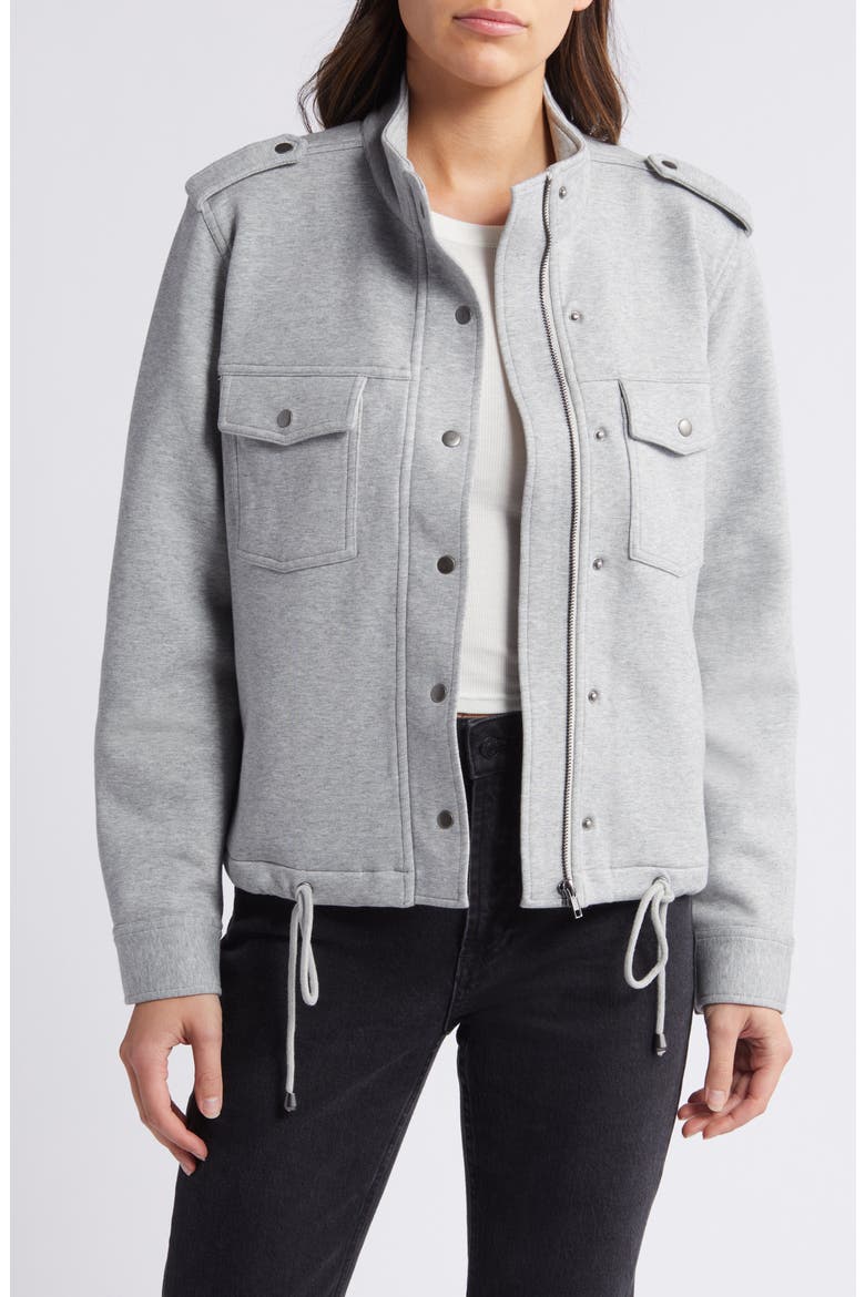 Collins Jersey Military Jacket, Main, color, HEATHER GREY