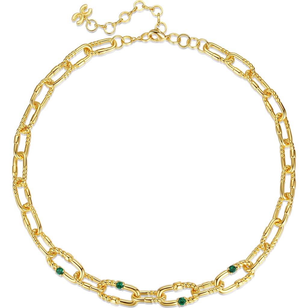Classicharms Double Colored Zirconia Necklace In Gold
