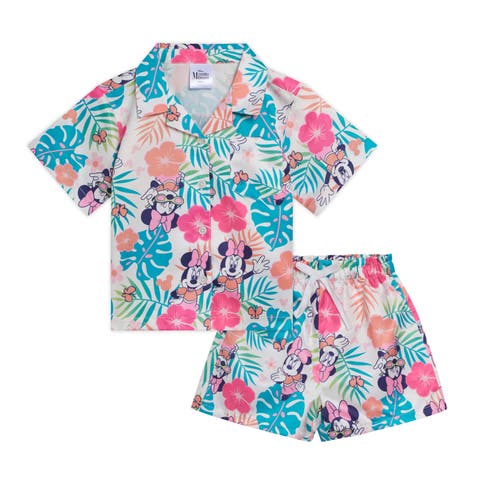 Mickey Mouse & Friends Button-Down T-Shirt & Shorts Set