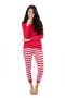  Solid Red Top 
Striped Pant