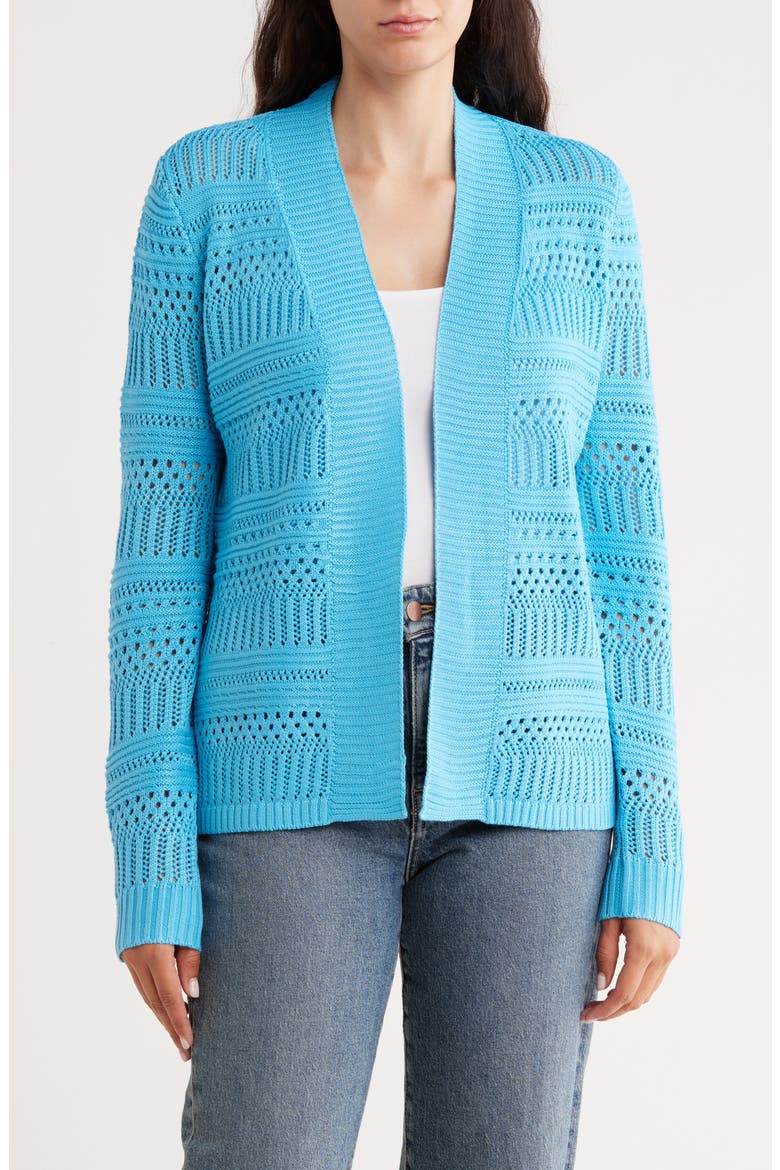 Open Stitch Cardigan, Main, color, AQUARIUS