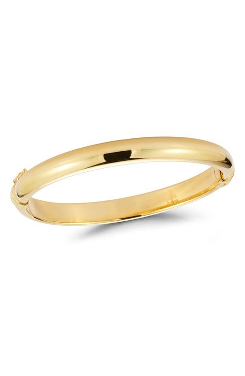 18k Gold Plated Sterling Silver Polished Bangle