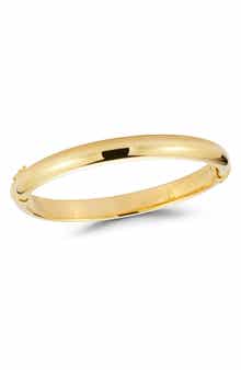 18k Gold Plated Sterling Silver Polished Bangle