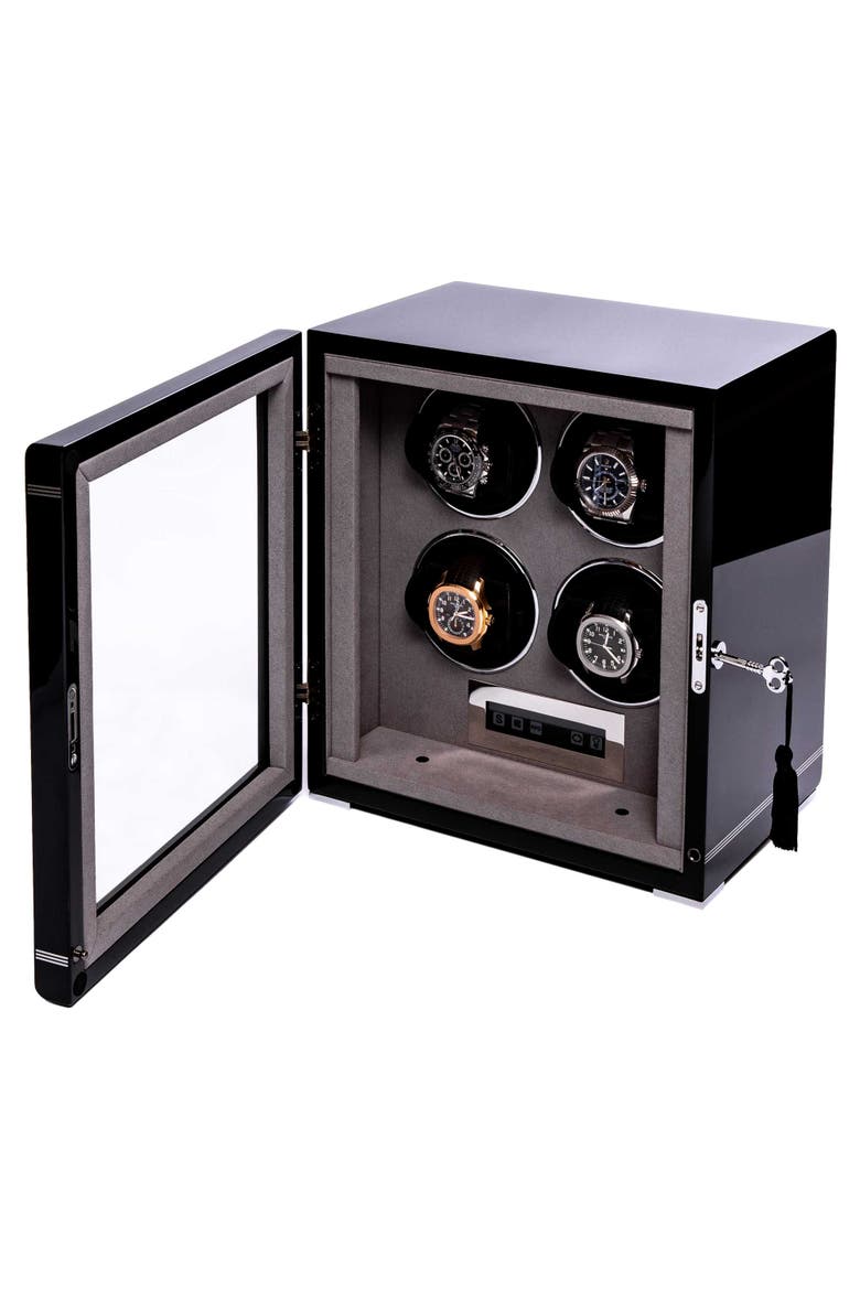 FORMULA QUAD WATCH WINDER, Alternate, color, Black