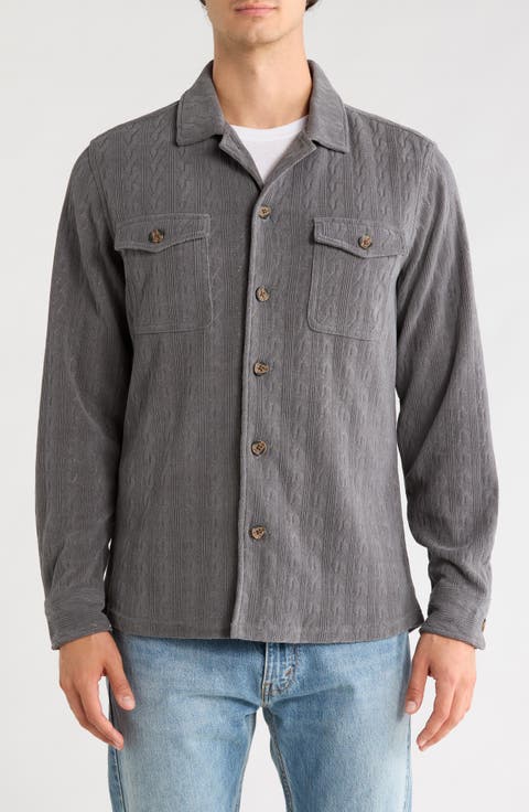 Cable Knit Shirt Jacket