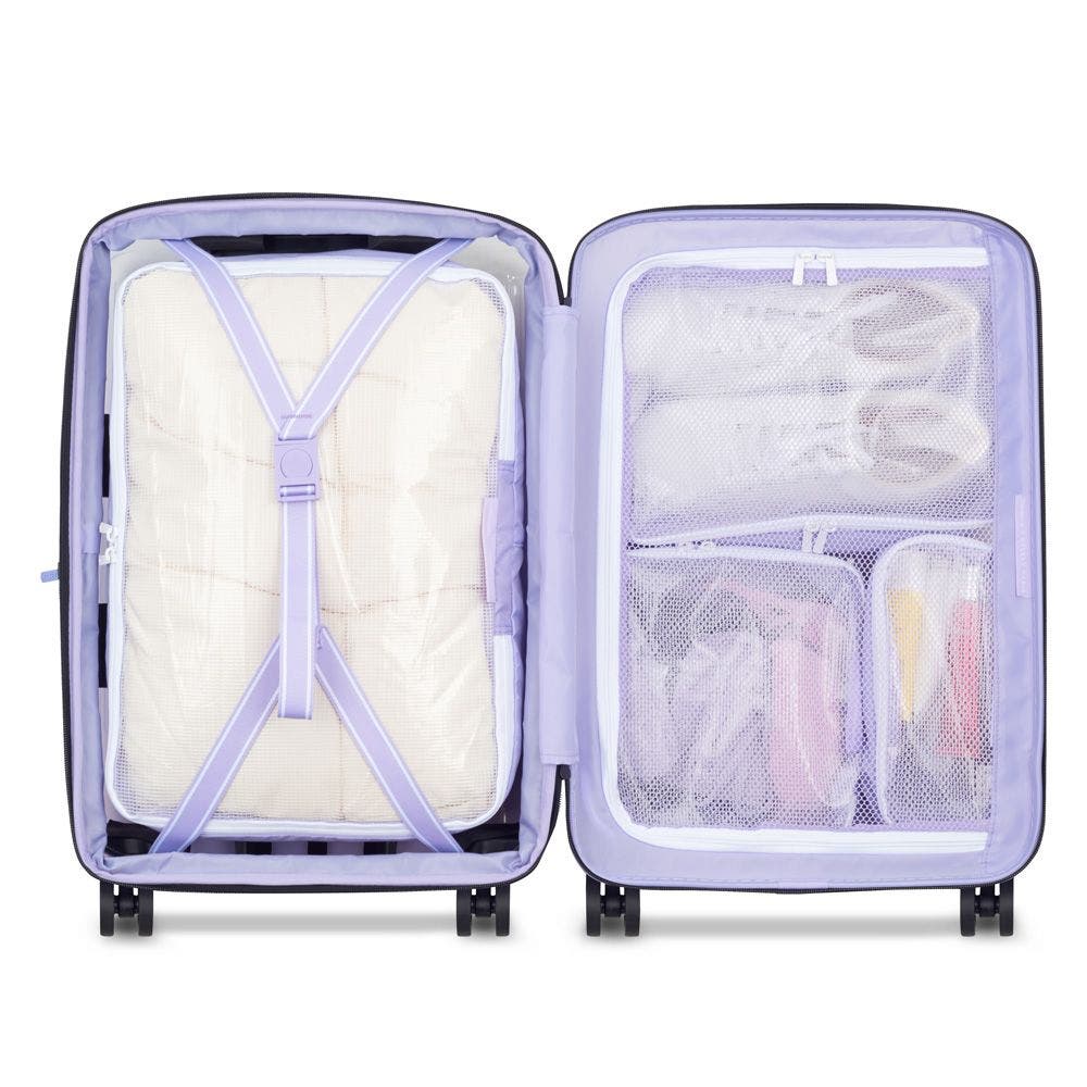 Florence by Mills Gotta Glow Expandable 20" Carry-On Spinner, Alternate, color, Translucent Purple