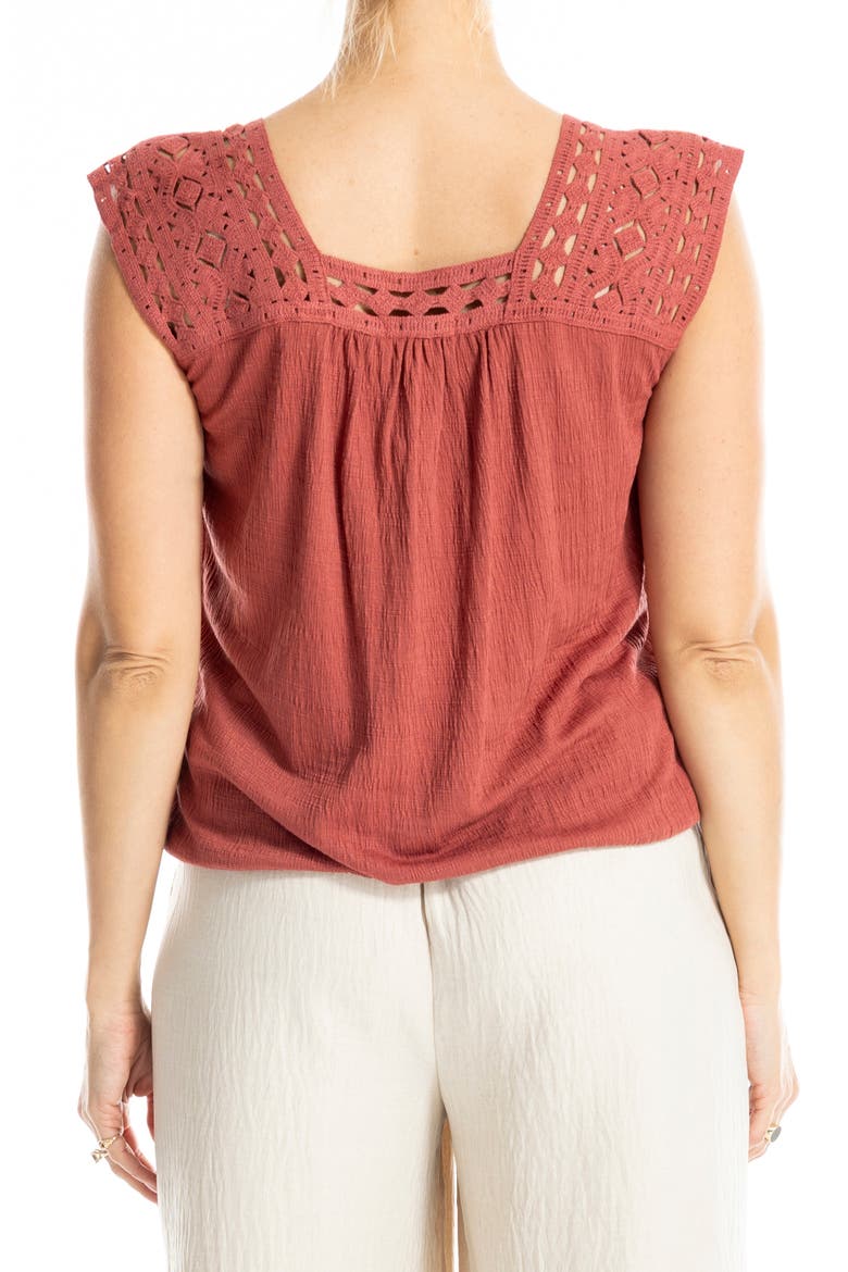 Open Stitch Square Neck Top, Alternate, color, MARSALA