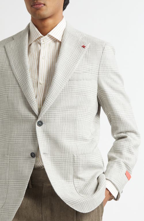Isaia Marechiaro Glen Plaid Wool Blend Hopsack Sport Coat In Gray