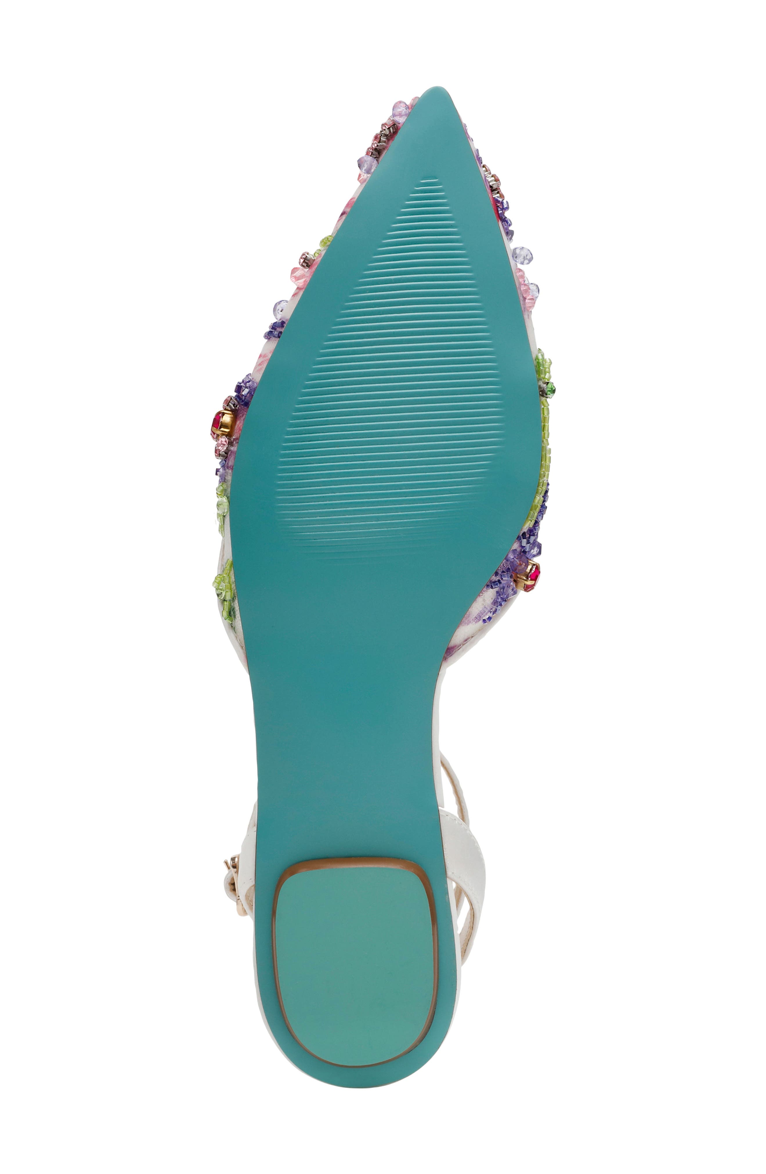 Betsey Johnson Garbo Pointed Toe Ankle Strap Flat, Alternate, color, 