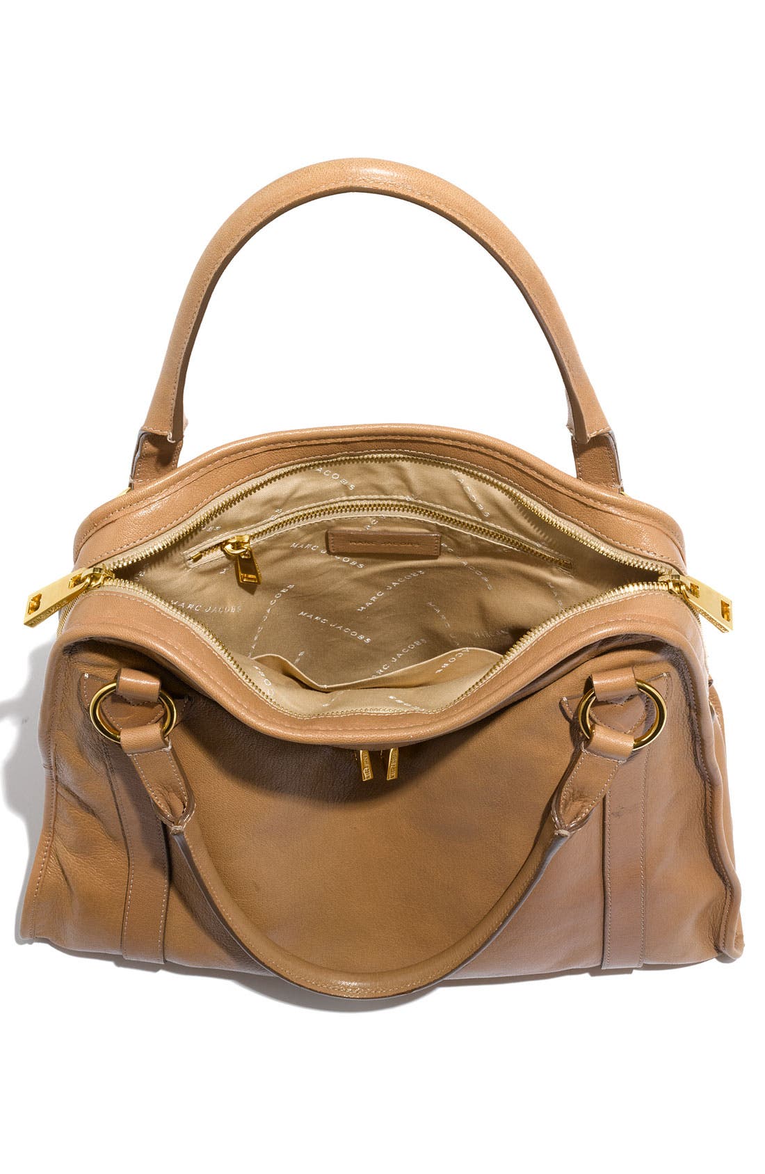 'Wellington' Goatskin Leather Satchel, Alternate, color, STONE