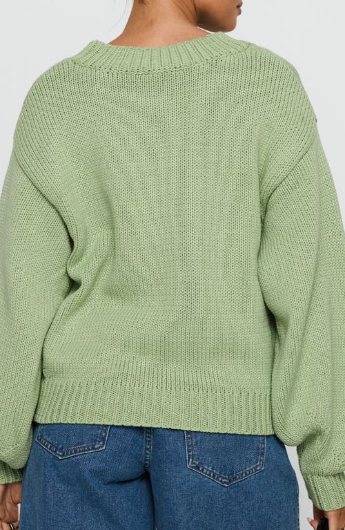 Princess Polly Harmony Crewneck Sweater In Green
