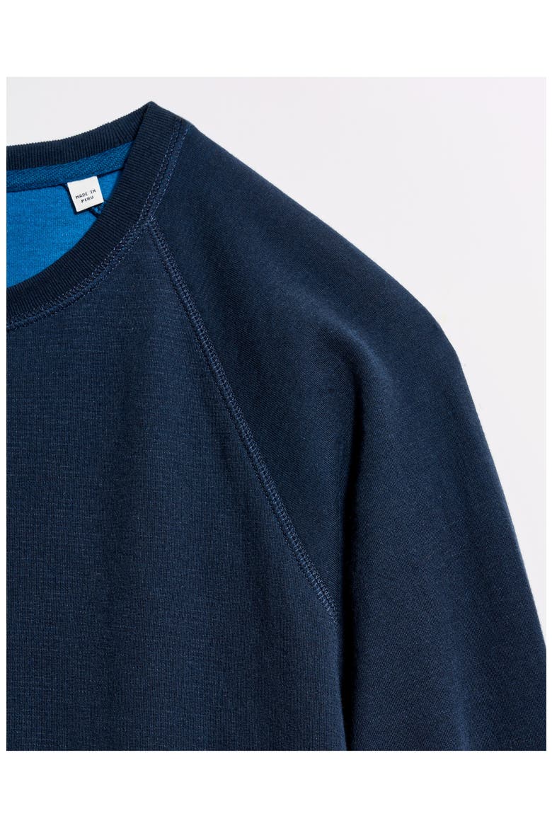 Long Sleeve Cotton & Modal Crewneck T-Shirt, Alternate, color, CARBON BLUE
